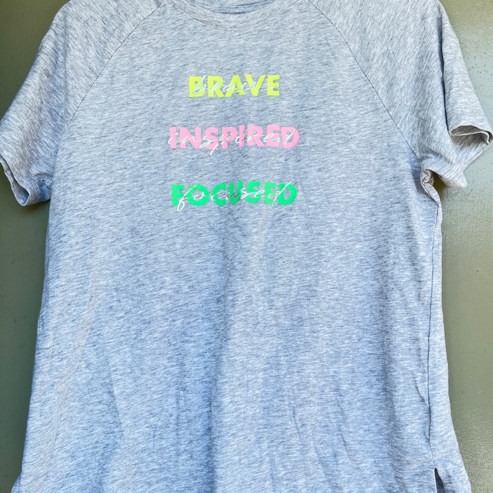 Gray Kids Shirt with Motivational Print